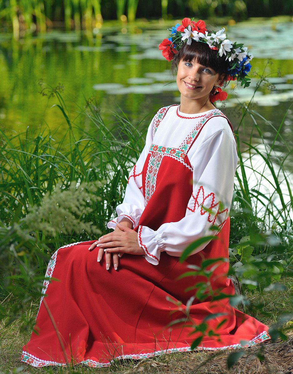 Beautiful girl Girls in Slavic costumes in Jakarta