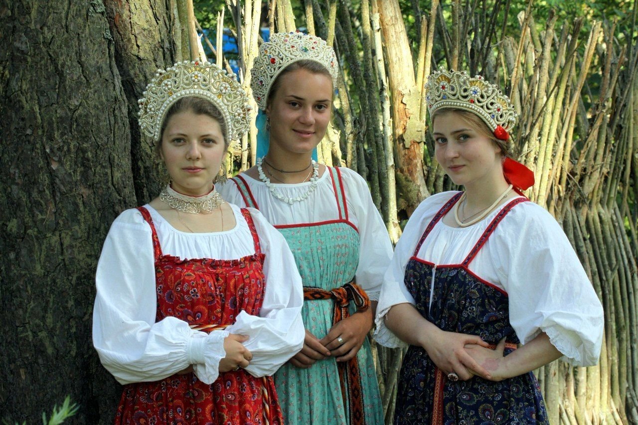 Sexy model Girls in Slavic costumes in Jakarta
